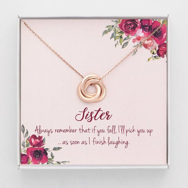 Sister Necklace,Little Sister Necklace Gift With Card, Sister Gifts, S –  Rakva