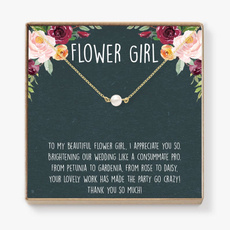 Chain Necklace, Flowers, flowergirl, Gifts