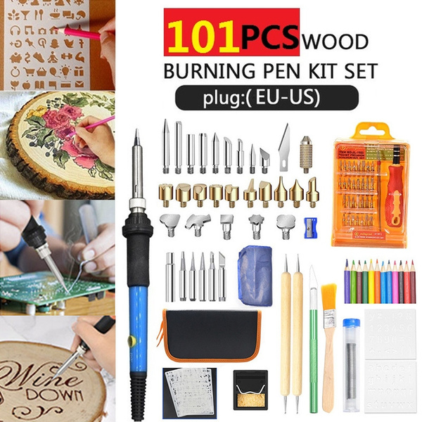 Wood Burning Kit, Professional Pyrography Kit with Adjustable Temperature  Soldering Pyrography Wood Burning Pen, Embossing/Carving/Soldering Tips for  Wood Pyrography Crafts