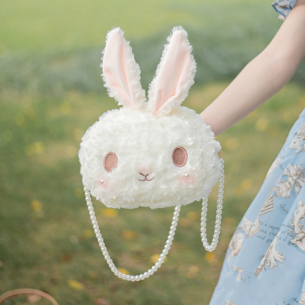 White Rabbit Lolita Plush Crossbody Bag