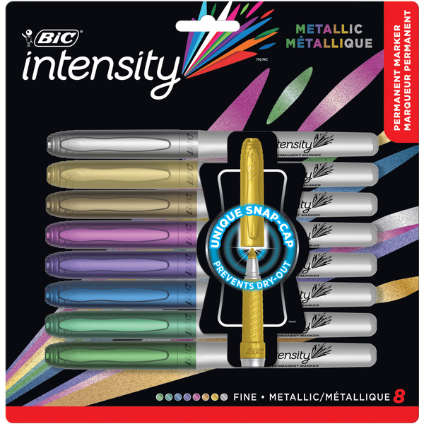 BIC Intensity Ultra-Fine-Point Permanent Markers - Assorted, 8 pk