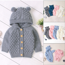 hooded sweater, baby clothing, hoodedknitcoat, Winter