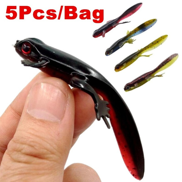5Pcs/Bag 8cm 3.8g Soft Fishing Lure Frog Tadpole Soft Bait