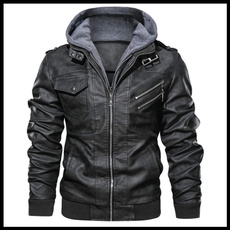 blackleatherjacket, puleatherjacket, hooded, Zip