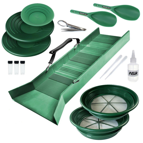 ASR Outdoor Complete Sluice Box Gold Prospecting Kit Classifier Pan