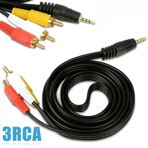 Cable Jack 3.5mm to 3 RCA male (Audio + Video) of 1.5m