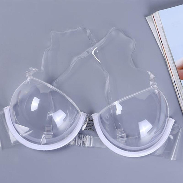 3/4 Cup Transparent Clear Push Up Bra Strap Adjustable Invisible Bras Women  Underwire Underwear