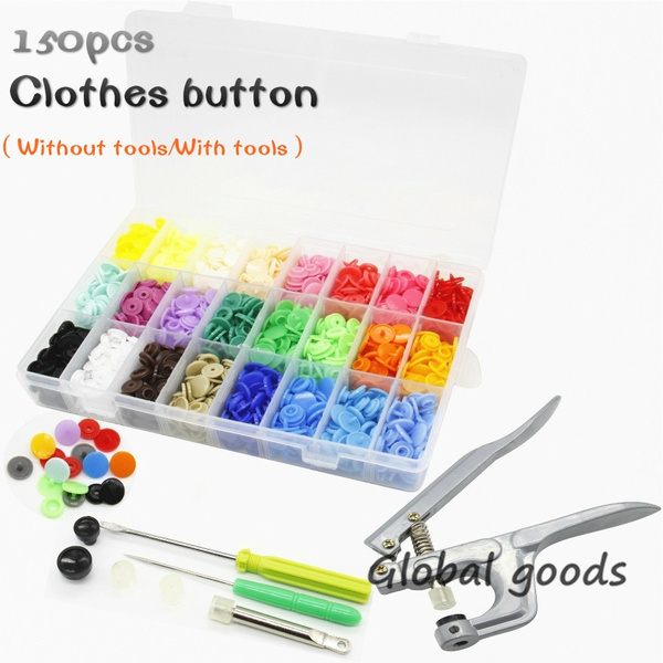 150pcs DIY Clothes 20L Plastic Fastener Snap Resin Press Stud