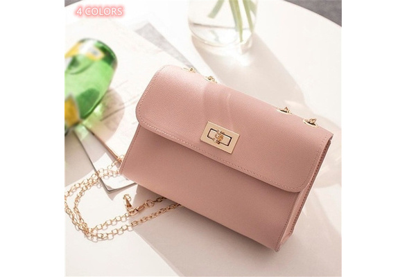 Pc British Fashion Simple Small Square Bag Women's Handbag High-quality  PU Leather Chain Mobile Phone Shoulder Bags