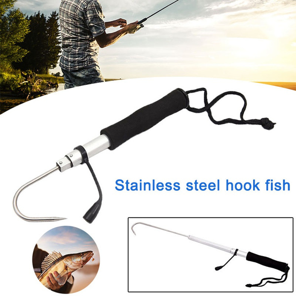 Ice Fishing Gaff Hook Telescopic Fish Gaff Stainless Fishing Spear Hook  Hand Gaffs