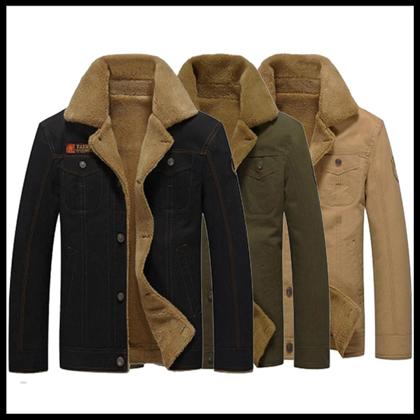 Winter Jacket Mens Military Fleece Warm Jackets Male Fur Collar Coats Army Tactical Jacket