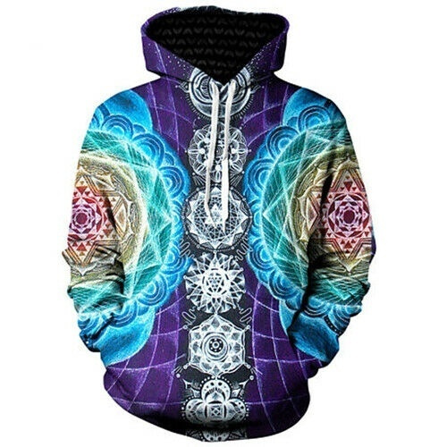 Women Men 3D Print Hoodies Pullover Sweatshirts Mandala Psychedelic Sportswear 