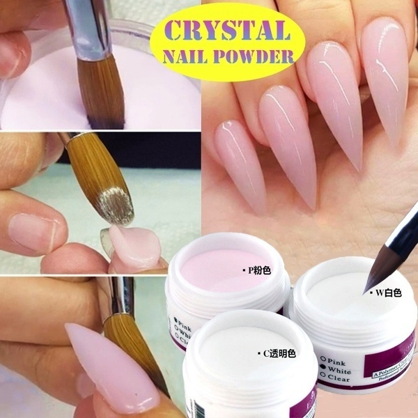 Acrylic Nail Powder 3D Carving Nail Extension Builder Clear White Pink  Crystal Polymer Powder Nail Supplies For Professionals