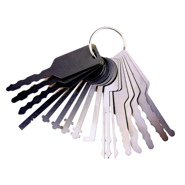 16 Pieces set Auto Tools Jigglers Tryout Keys for Cars Master Key Car Lock Pick Set for Professional Locksmith Tools