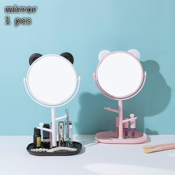 Cute Makeup Mirror Desktop Dressing Mirror Household Large Rotating