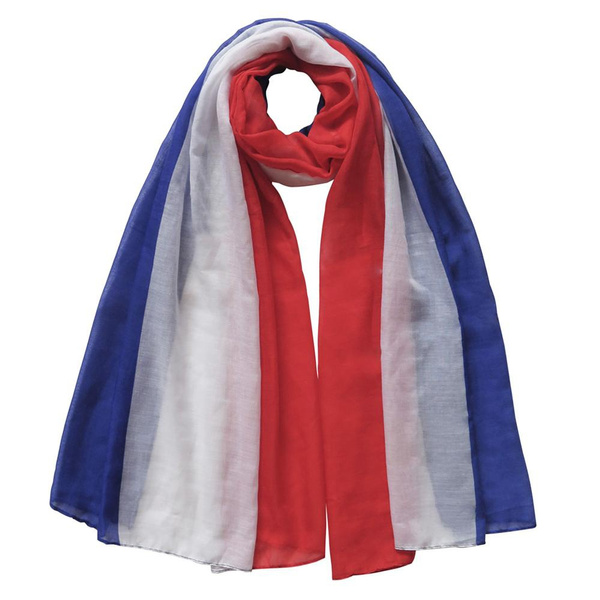 red blue white scarf