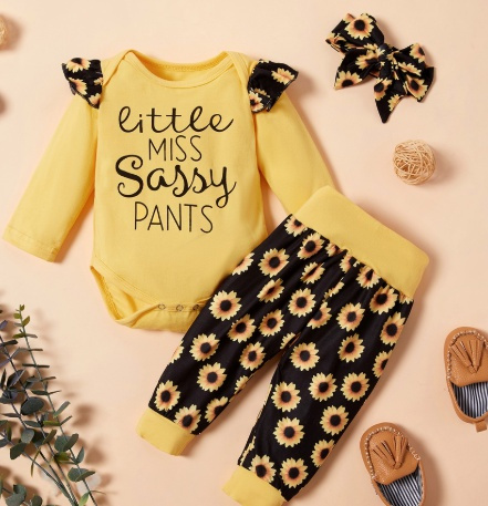 sunflower baby outfit