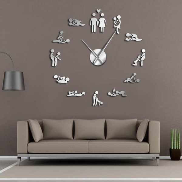 Bachelorette Kama Sutra Diy Adult Room Decorative Giant Wall Clock Sex