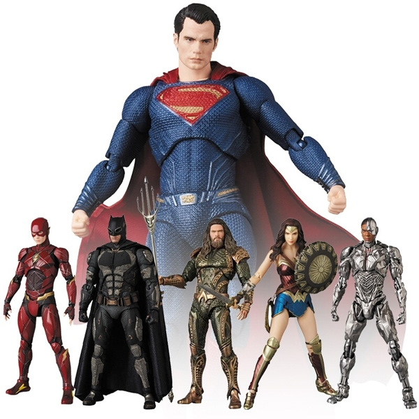 Hot New Movie Justice League Wonder Woman Aquaman Batman Superman The Flash  Cyborg Toy Action Figure Model Doll