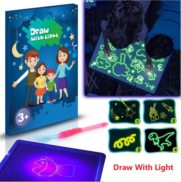 Bright Painting Toys for Child SJYDGQQ Draw With Light Fun And Developing Toy 300 x 430 mm Magic Fluorescent Educational Writing Board 