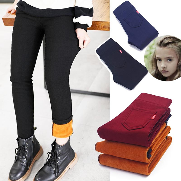 Buy BOWKITE Kids Girls Winter Leggings Bunny Printed Thick Warm Fleece  Pants Black&Gray 140 Online at desertcartINDIA