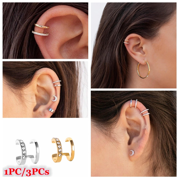 Dainty Ear Cuff No Piercing Double Band Ear Cuff Huggie Ear Cuff Ear Cuff Non  Pierced Cartilage Earrings Non Pierced Earrings 