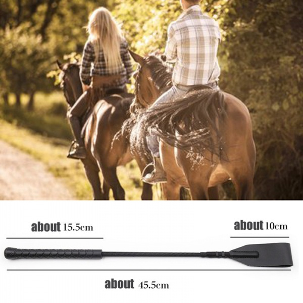 MALINERO Black Faux Leather Whip 18 Feather Tickler 15
