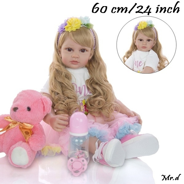 60Cm reborn vinyl toys girl baby doll silicone princess child babies dolls  birthday gift limited edition doll