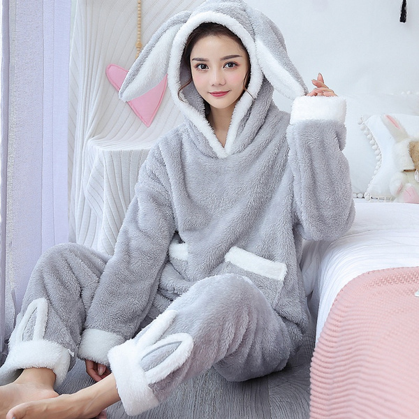 Rabbit hooded hot sale night suit