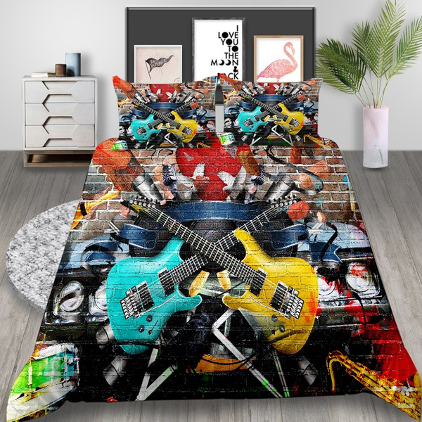 graffiti double bed covers