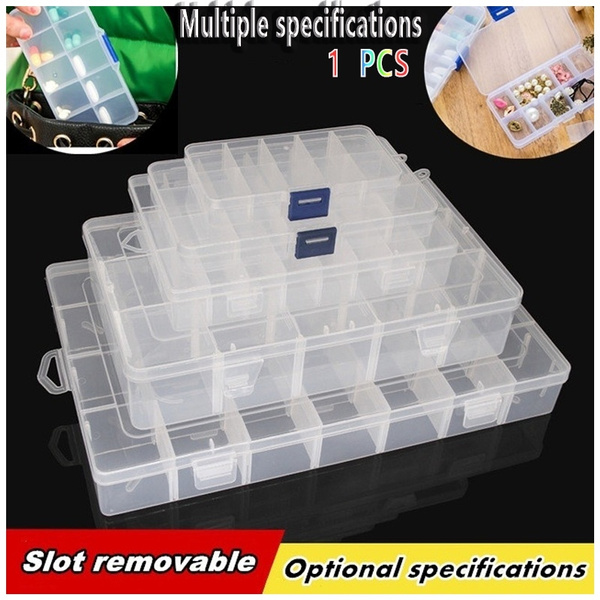 Storage Box Organizer Jewelry Bead Case Container Pill Case Plastic  Compartments