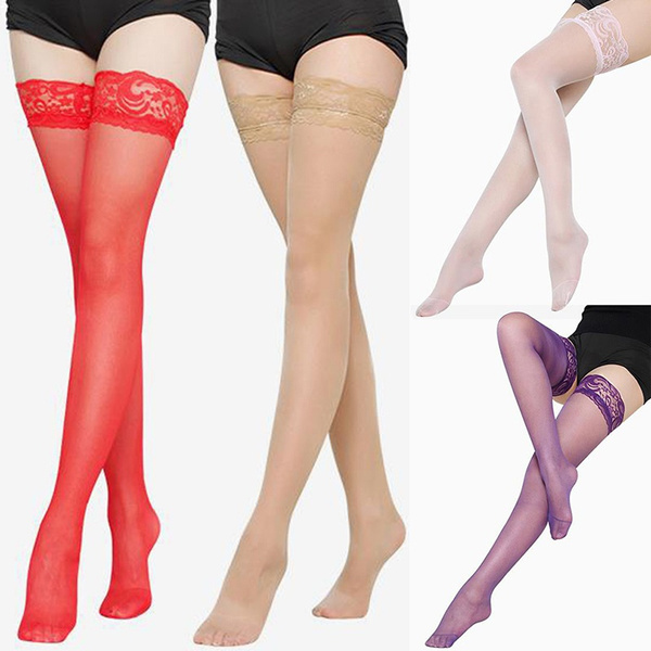 Fashion Women Silk Stockings Boots Leggings fashion Thigh Stocking Lace  Tops Stay Up Thigh High Stockings Nightclubs Pantyhose