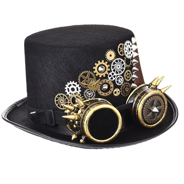 SteamPunk Fedora Steampunk Gears Spikes 