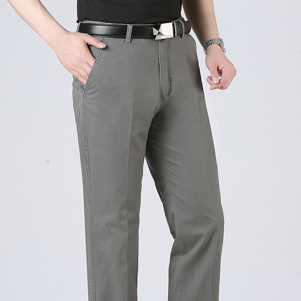 New men's fashion casual pants 100% cotton, high quality men's business  casual pants, Wish