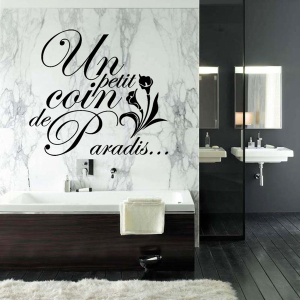 Sticker Citation Un Petit Coin De Paradis Avec Une Fleure Vinyl Wall Decal Wish