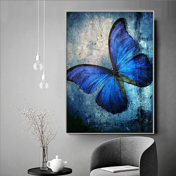 Butterfly oil Paint Re print On Framed Canvas  Wall Art Home Decoration New 