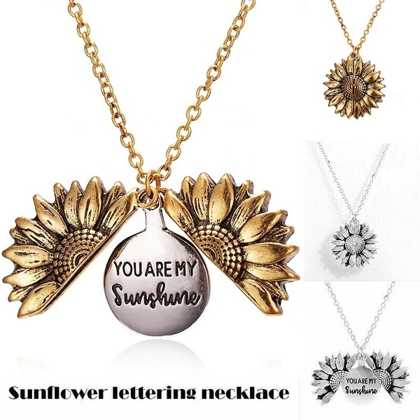 sunflower rose gold necklace