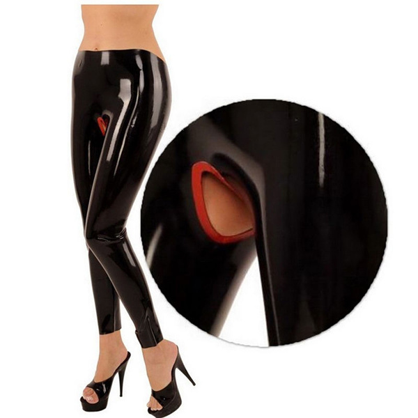 Sexy Latex Women Pants Trousers Unique Rubber Trousers Club wear Clothing