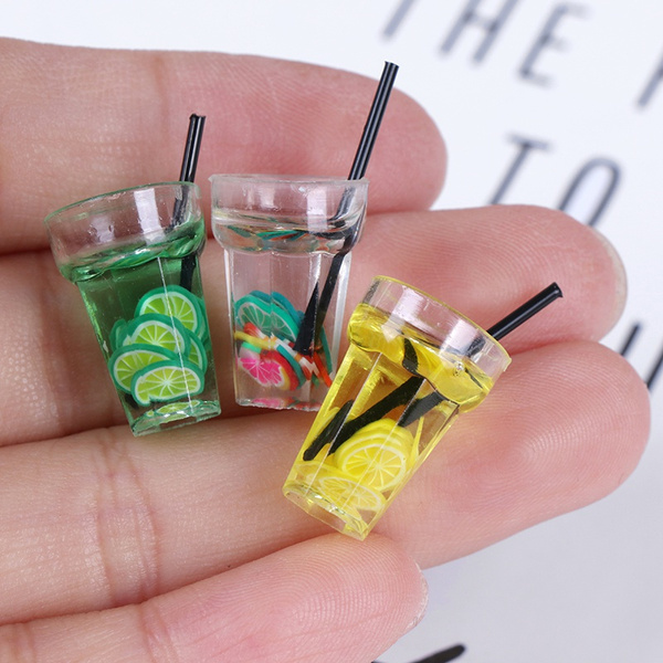 5Pcs 1/12 Miniature food mini fruit drink model for dollhouse kitchen toy PVCA