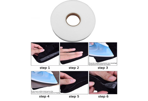 Double Sided Adhesive Tape Fusible Interlining Iron On DIY Fabric Sewing Craft 