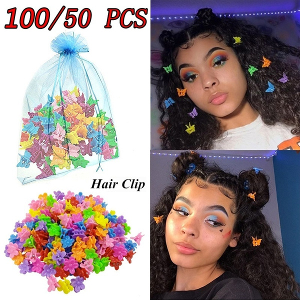 100/50Pcs Color Girls Hair Clips Kids Baby Hair Clips Clamp Girls Hairpins  Mini Claw Flower Hair Clips Hair Accessories | Wish