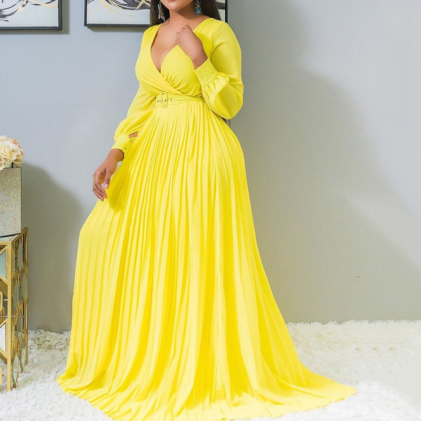 canary yellow plus size dresses