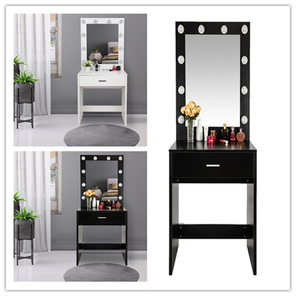 Vanity Set With Lighted Mirror Makeup, Black Vanity Table With Lighted Mirror
