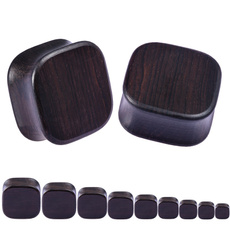 Wood, Square, earstretching, Jewelry