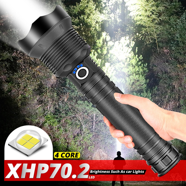 linterna recargable más potente XHP70.2 batería 18650 26650 LED para caza #Package C uso de linterna Linterna con zoom USB XHP50 XHP70 