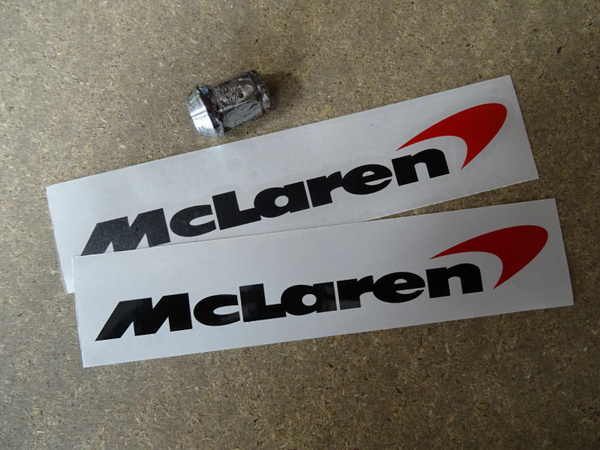 2 x McLaren F1 Cut Text Decals Stickers (Black / Red) Car Vehicle Vinyl ...