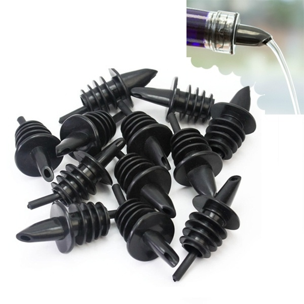 12 Pcs Plastic Liquor Spirit Pourer Free Flow Wine Bottle Pour Spout