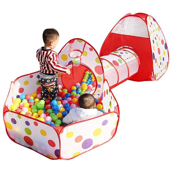 3 In 1 Children Baby Kids Ball Play Tent Tunnel Play House In/Outdoor Toy Gift 