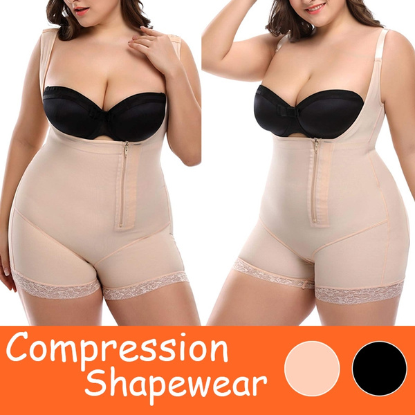 Women Faja Tummy Control Full Body Shaper Plus Size Compression Open Bust  Bodysuit Shapewear Seamless Butt Lifter