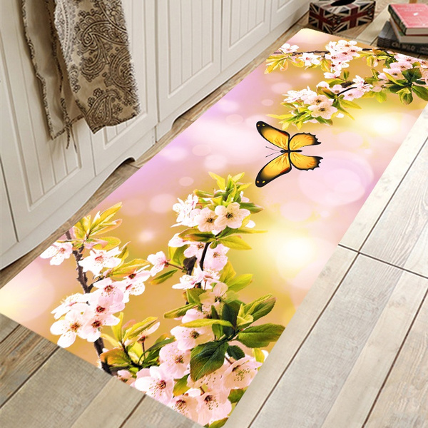 Flower Kitchen Rug Floor Mat Long Hallway Carpet for Living Room Kitchen  Carpets Entrance Door Mats